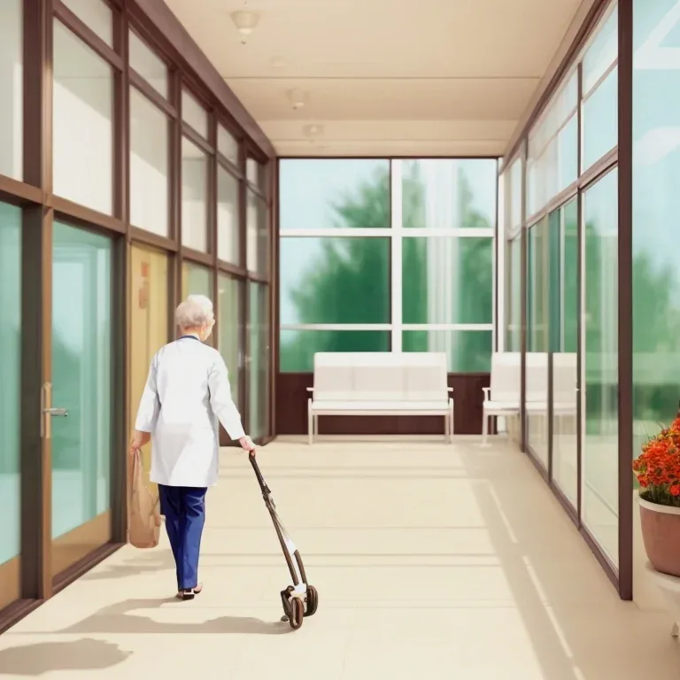 Relaxing garden area at a sanatorium for pensioners